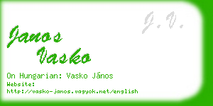 janos vasko business card